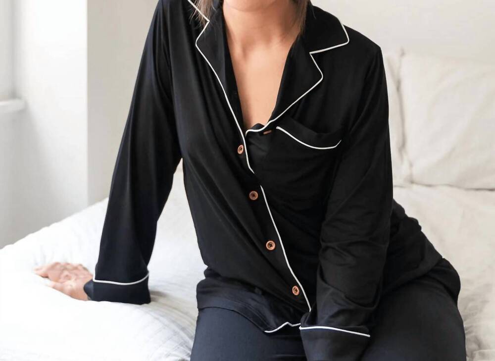 NEW LAREE + CO. allie bamboo luxe lounge set in black